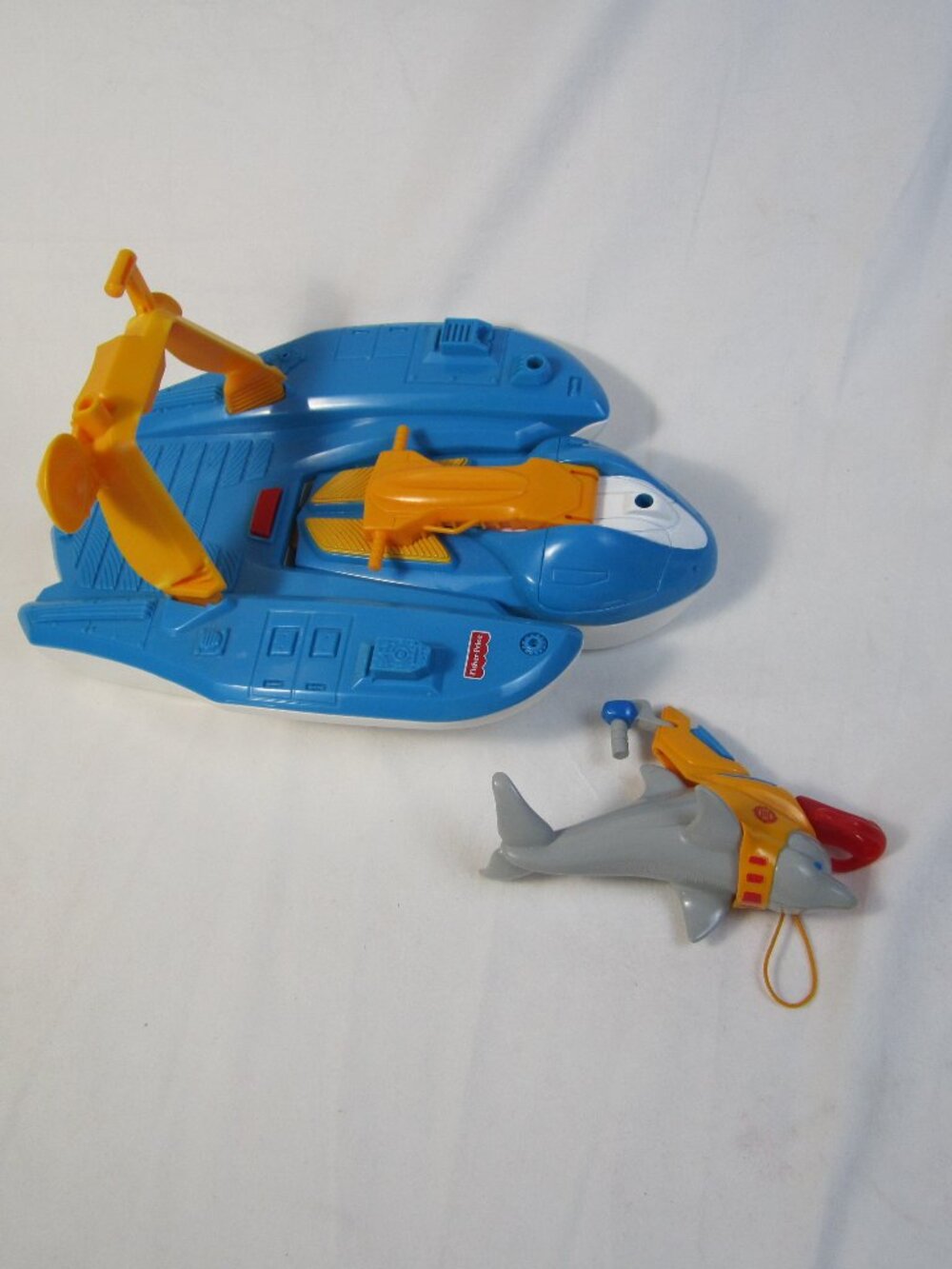 Fisher Price Vintage Rescue Heroes Watercraft Boat & Dolphin 1998